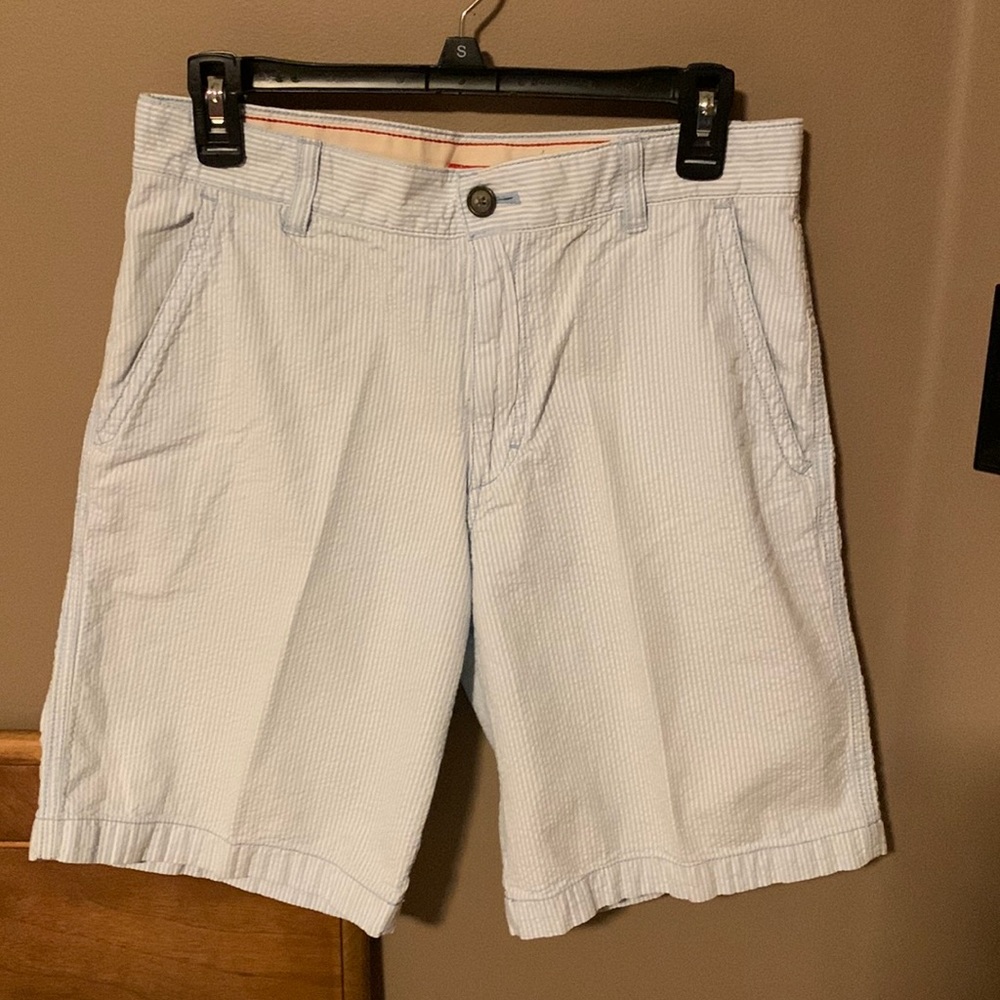 Izod Mens Seersucker Flat Front Shorts
